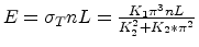 $ E = \sigma_T n L = \frac{K_1
\pi^3 n L}{K_2^2 + K_2*\pi^2} $