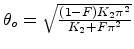 $\theta_o = \sqrt{\frac{(1-F)K_2\pi^2}{K_2 + F \pi^2}}$