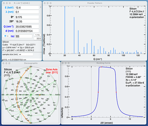 Screenshots of software with graphs.