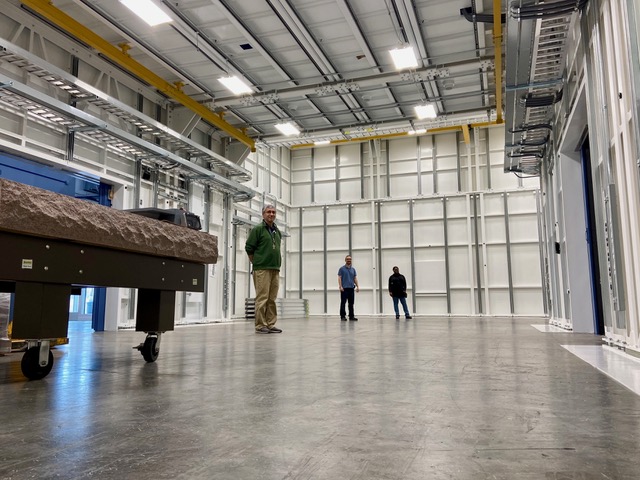 Interior of the HEXM experiment station in the Long Beamline Building