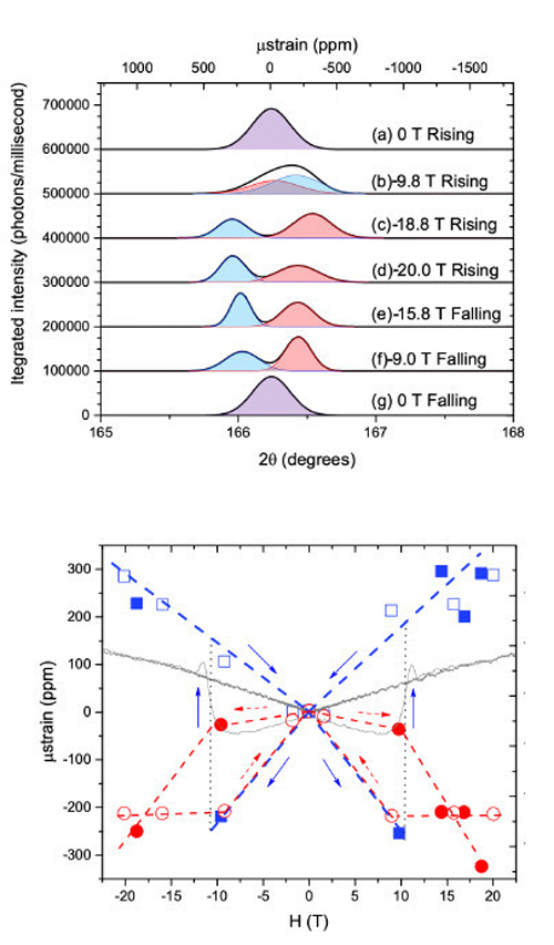 Direct Observation Of Piezomagnetic Domains In Uranium Dioxide Using X Ray Diffraction In A Pulsed Magnetic Field Advanced Photon Source